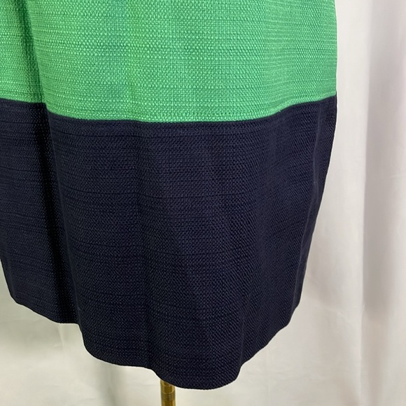 NWT Banana Republic Navy & Green Striped Sleeveless Cotton Sheath Dress - Picture 8 of 16